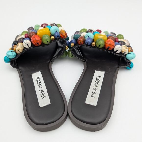 Steve Madden Knicky Multi Beads Flat Slide Sandals Women's Size US6 EU37 - Picture 5 of 11